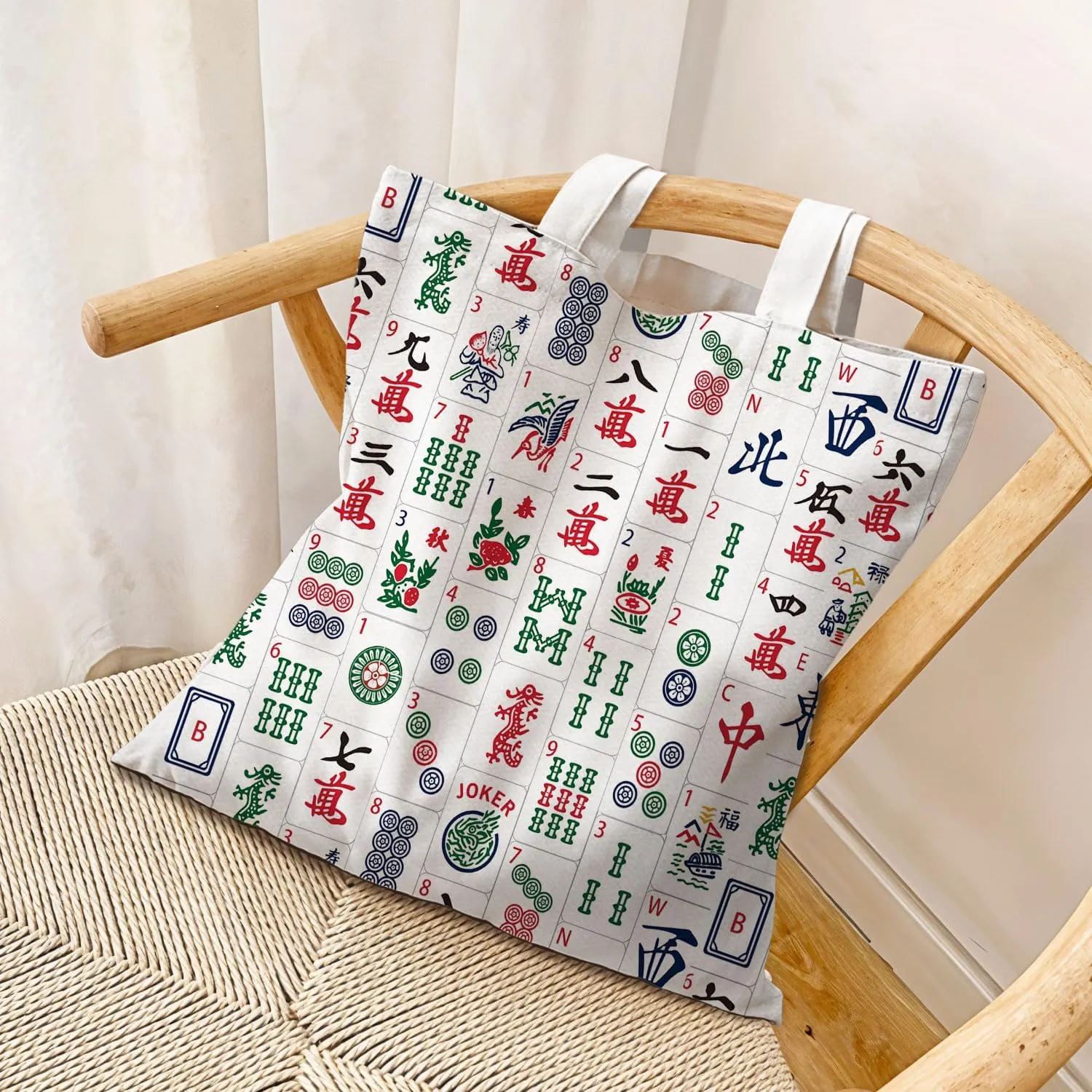 Mahjong Gifts Tote Bag - Mahjong Gifts for Friends Women Canvas Tote Bag
