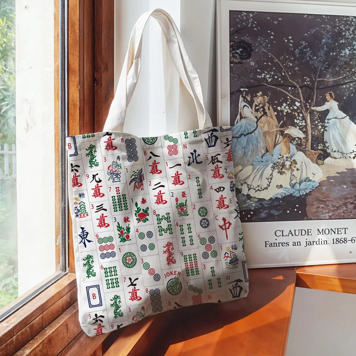 Mahjong Gifts Tote Bag - Mahjong Gifts for Friends Women Canvas Tote Bag