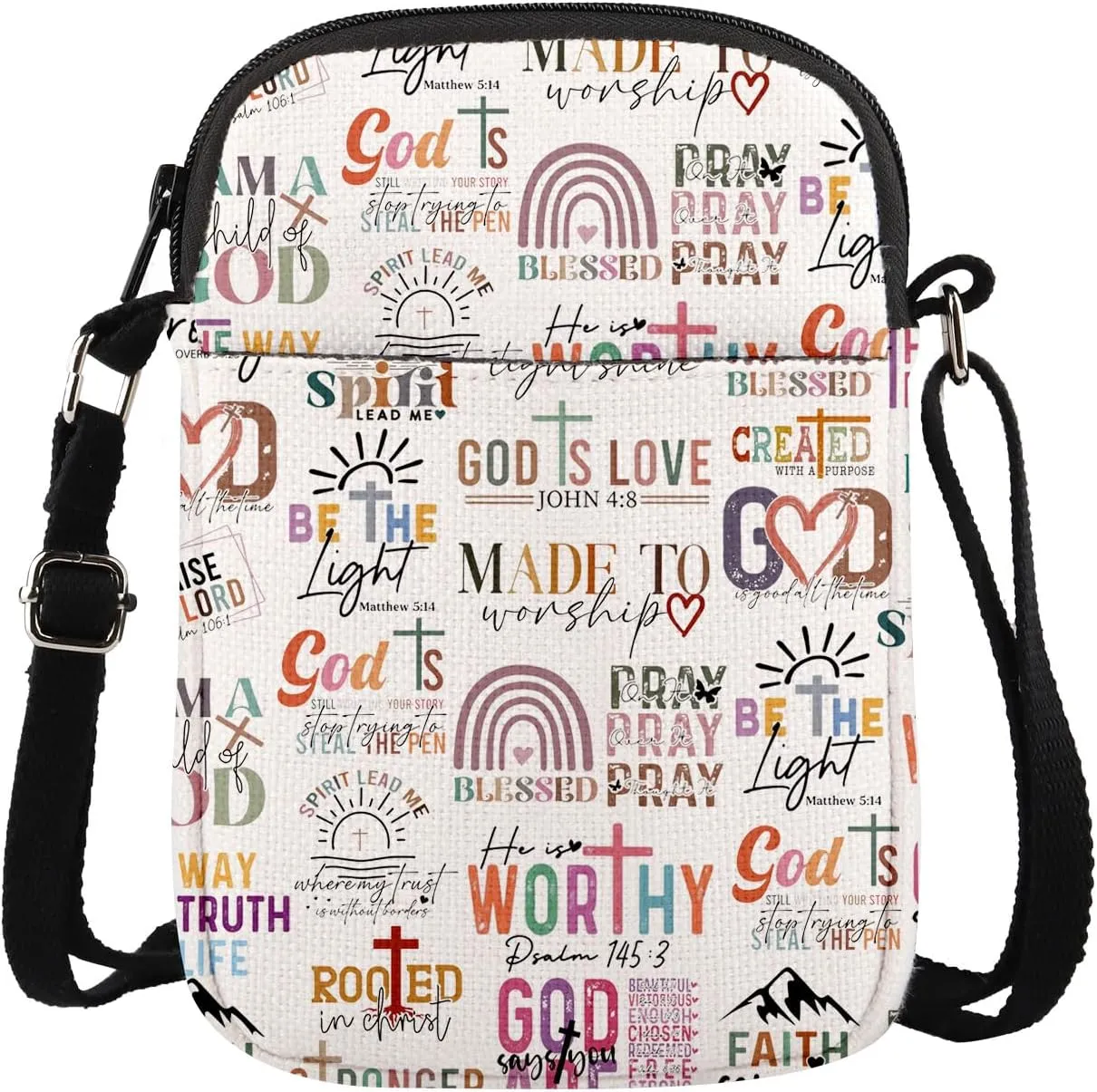 MAOFAED Christian Gift, Christian Crossbody Bag, Spirit Lead Me, Faith Can Move Mountains, Inspirational Gift (childofgodCB)
