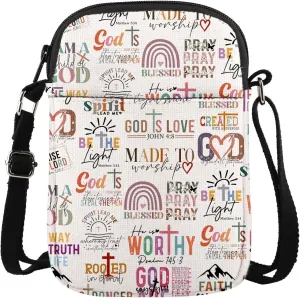 MAOFAED Christian Gift, Christian Crossbody Bag, Spirit Lead Me, Faith Can Move Mountains, Inspirational Gift (childofgodCB)