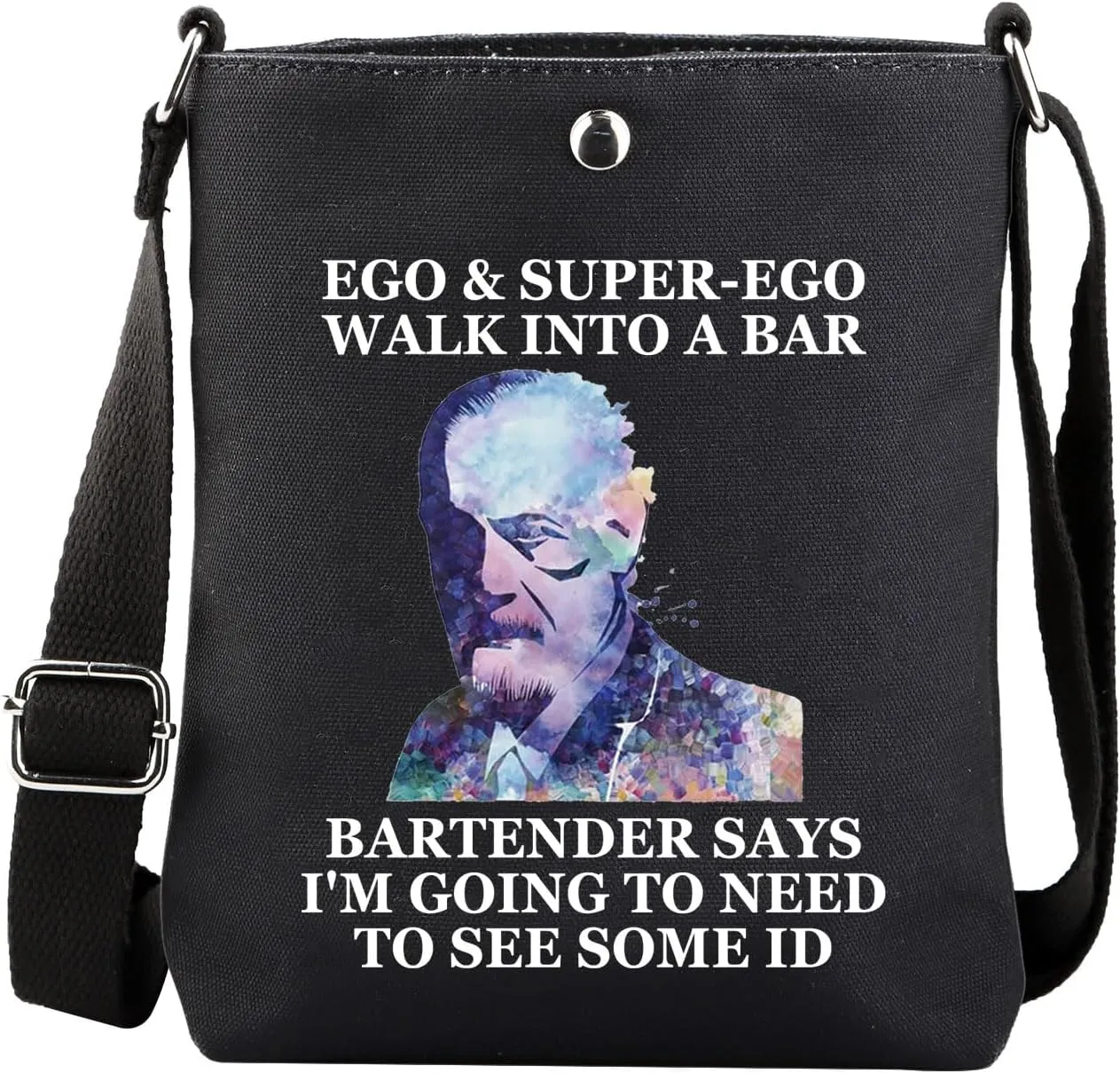 MAOFAED Funny Psychologist Gift, Funny Psychologist Joke Crossbody Bag, Medical Psychology Humor, Therapist gift (super ego)