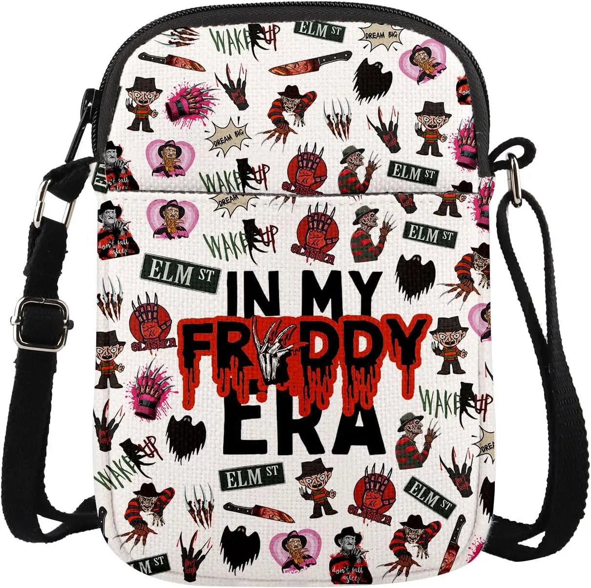 MAOFAED Horror Movie Inspired Gift, Halloween Theme Crossbody Bag, Spooky Season Gift Halloween Party Gift