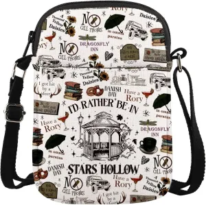 MAOFAED I'd Rahter Be In Stars Hollow Crossbody Bag, Dragonfly Inn Gift (rather in stars hollow)