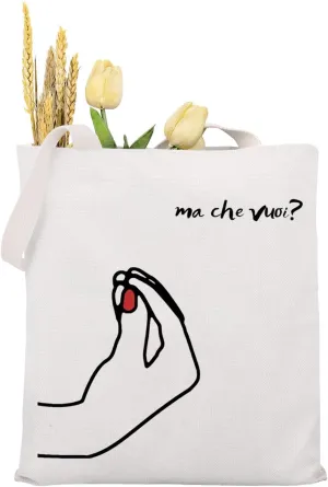 MAOFAED Italian Hand Gesture Ma Che Vuoi What Do You Want Tote Bag Funny Italian Gift Shoulder Bag Handbag