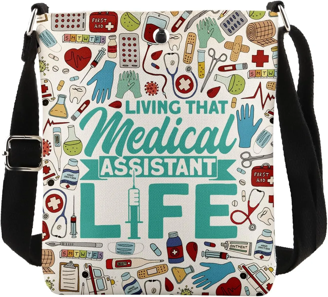 MAOFAED Medical Assistant Gift, Medical Assistant Graduation, Living That Medical Assistant Life Cross Body Bag for MA Nurse