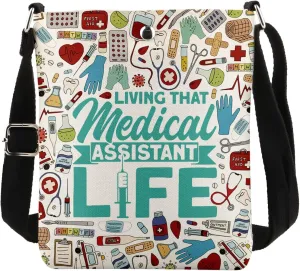 MAOFAED Medical Assistant Gift, Medical Assistant Graduation, Living That Medical Assistant Life Cross Body Bag for MA Nurse