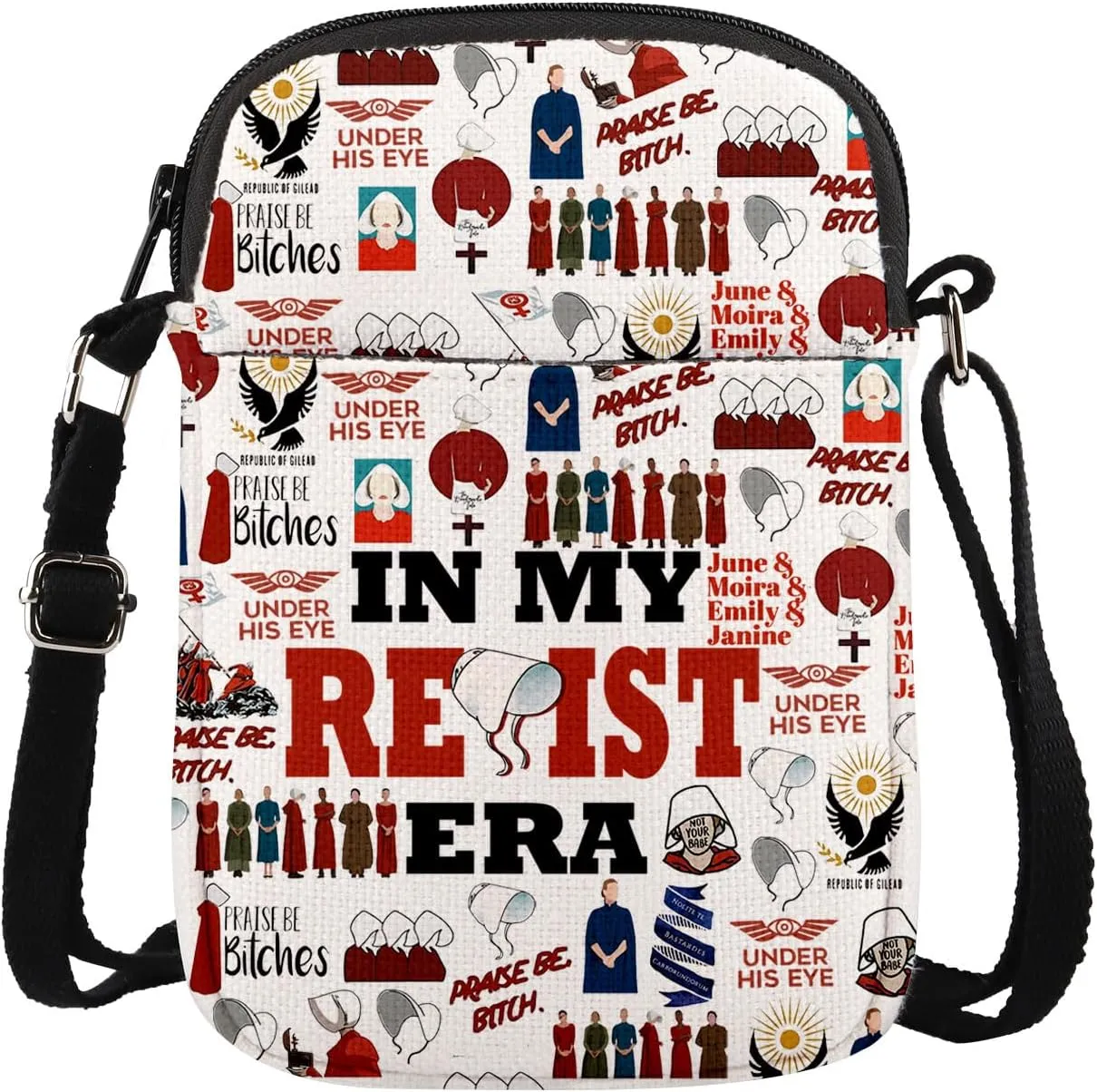 MAOFAED TV Show Inspired Crossbody Bag, Praise Be Bitches, Feminism Gift, Under His Eye, Blessed Be The Fruit