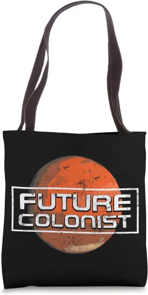 Mars Planet Martian Future Colonist Pocket Badge Tote Bag