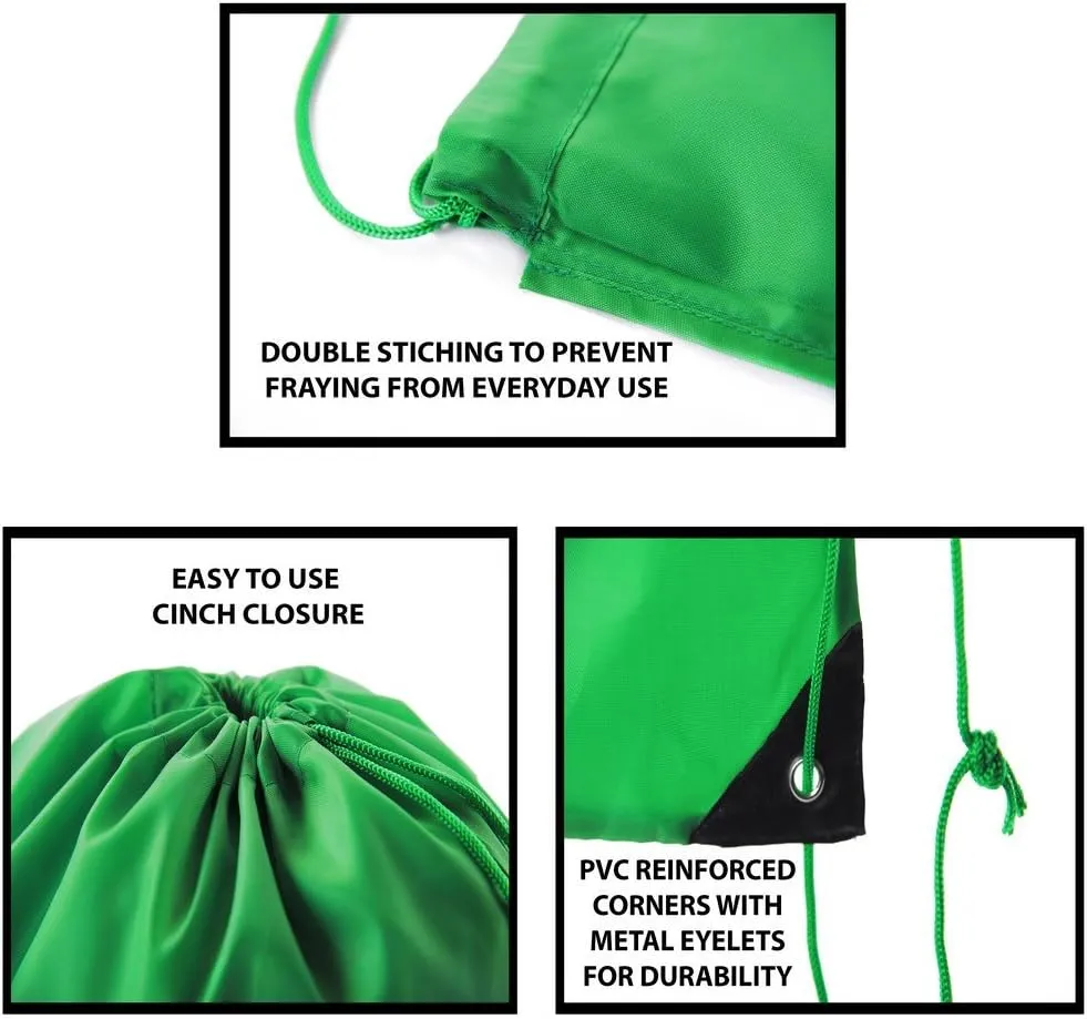 Mato & Hash 25 Bags - Double Strap Drawstring Gym Sack Promotional Party Favor Bag - 15 Colors