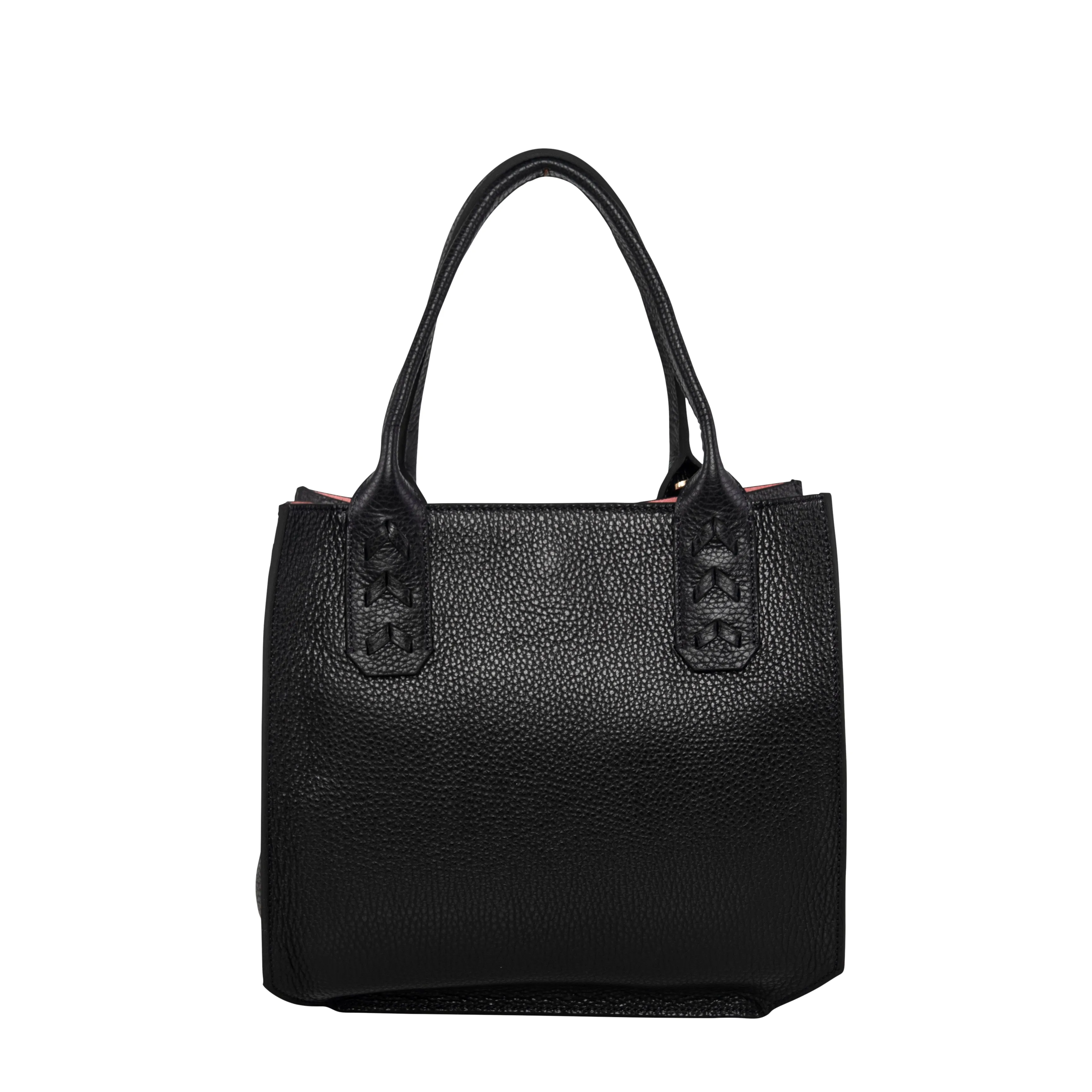 Mauney Satchel Bag- Black Solid Pebble