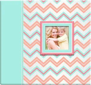 MCS Expandable 10-Page Glitter Chevron Scrapbook Album with Photo Opening Cover and 12 x 12 Inch Pages, 13.5 x 12.5 Inch, Pastel