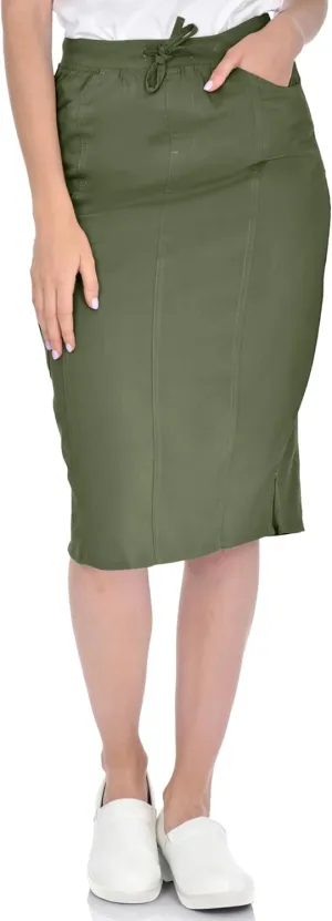 MediChic Women's Stretch Scrub Skirt - 5-Pocket, Comfortable & Durable Workwear Skirt for Healthcare, Medical Nursing