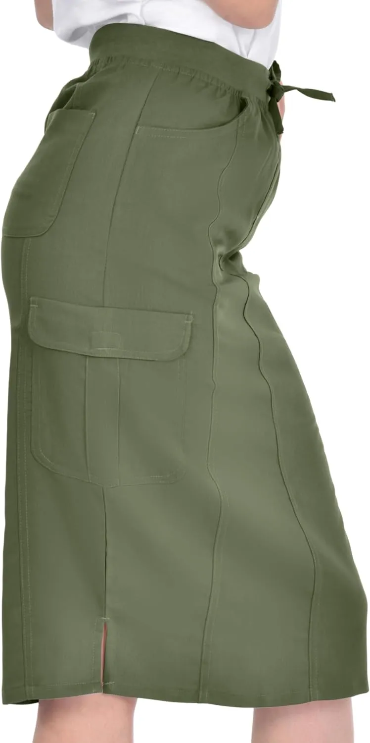 MediChic Women's Stretch Scrub Skirt - 5-Pocket, Comfortable & Durable Workwear Skirt for Healthcare, Medical Nursing