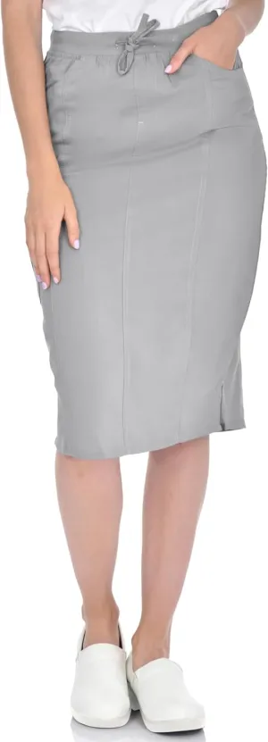 MediChic Women's Stretch Scrub Skirt - 5-Pocket, Comfortable & Durable Workwear Skirt for Healthcare, Medical Nursing