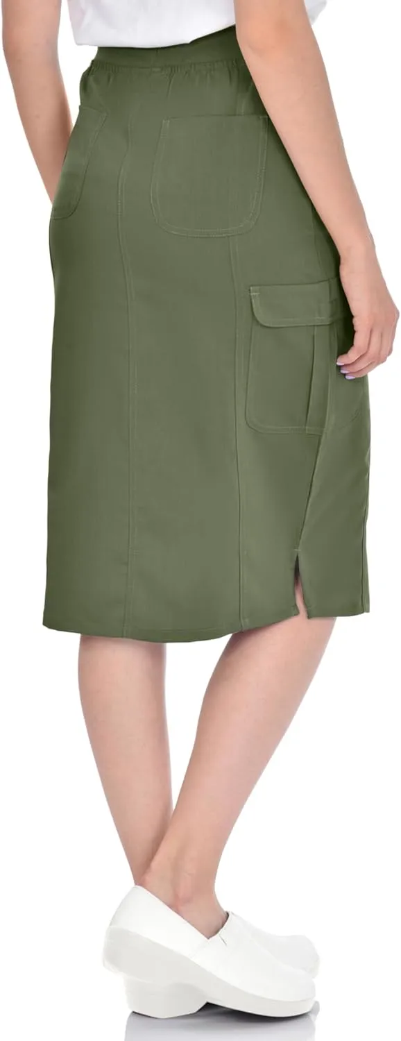 MediChic Women's Stretch Scrub Skirt - 5-Pocket, Comfortable & Durable Workwear Skirt for Healthcare, Medical Nursing