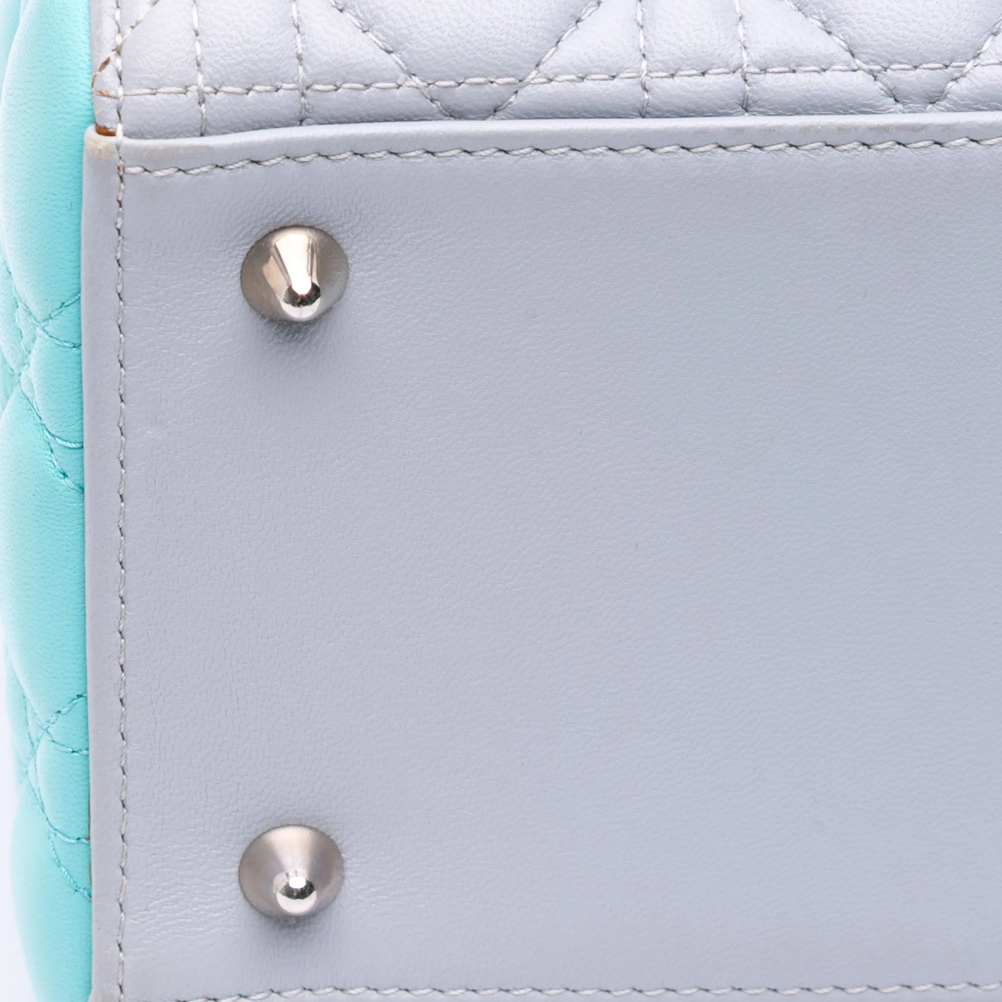 Medium Bicolor Lambskin Cannage Lady Dior