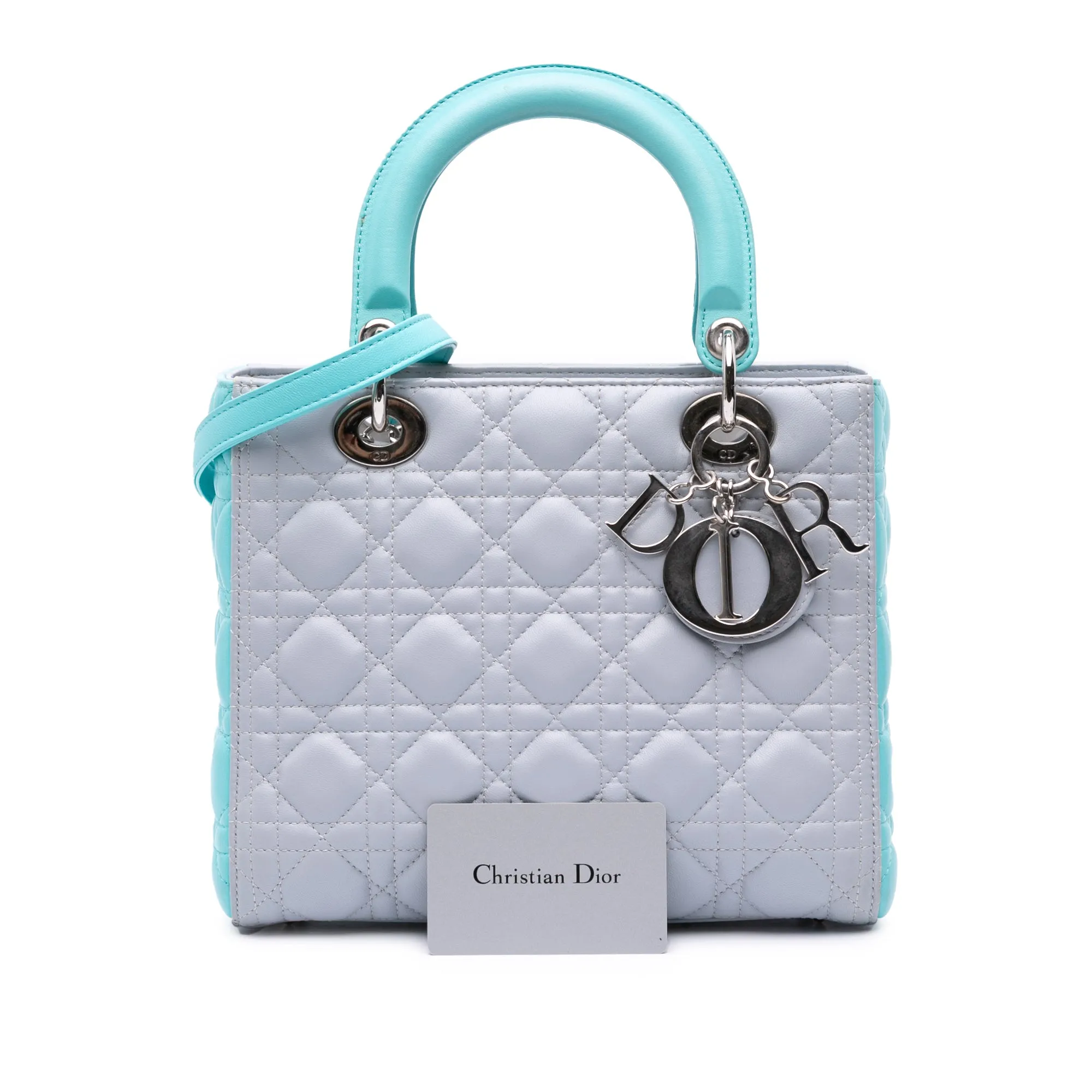 Medium Bicolor Lambskin Cannage Lady Dior
