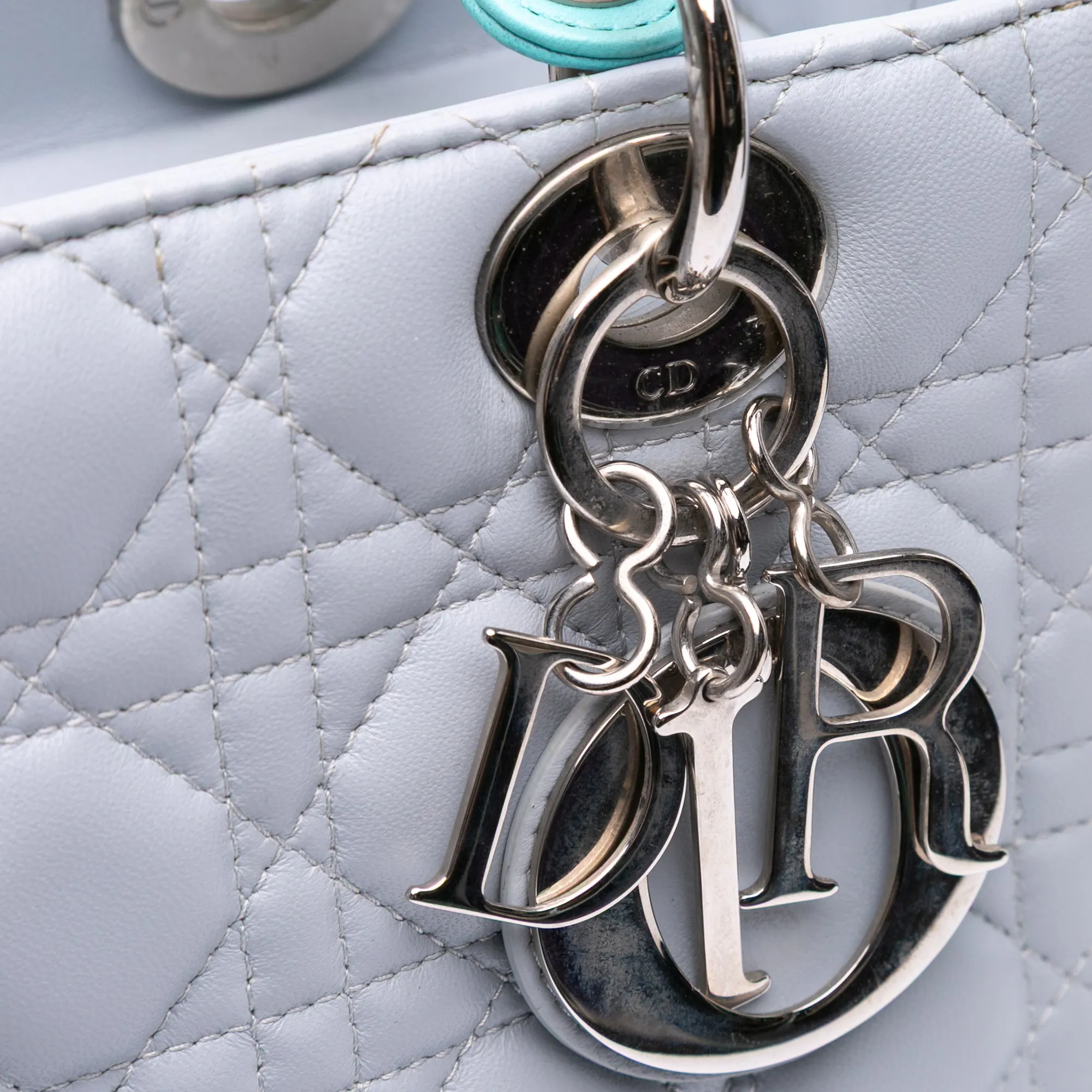 Medium Bicolor Lambskin Cannage Lady Dior