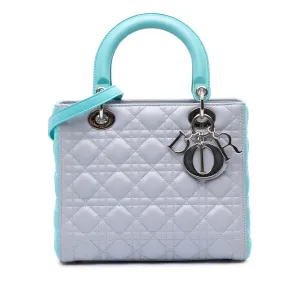 Medium Bicolor Lambskin Cannage Lady Dior