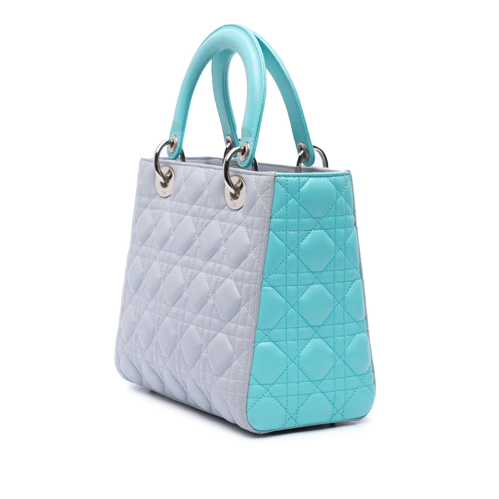 Medium Bicolor Lambskin Cannage Lady Dior