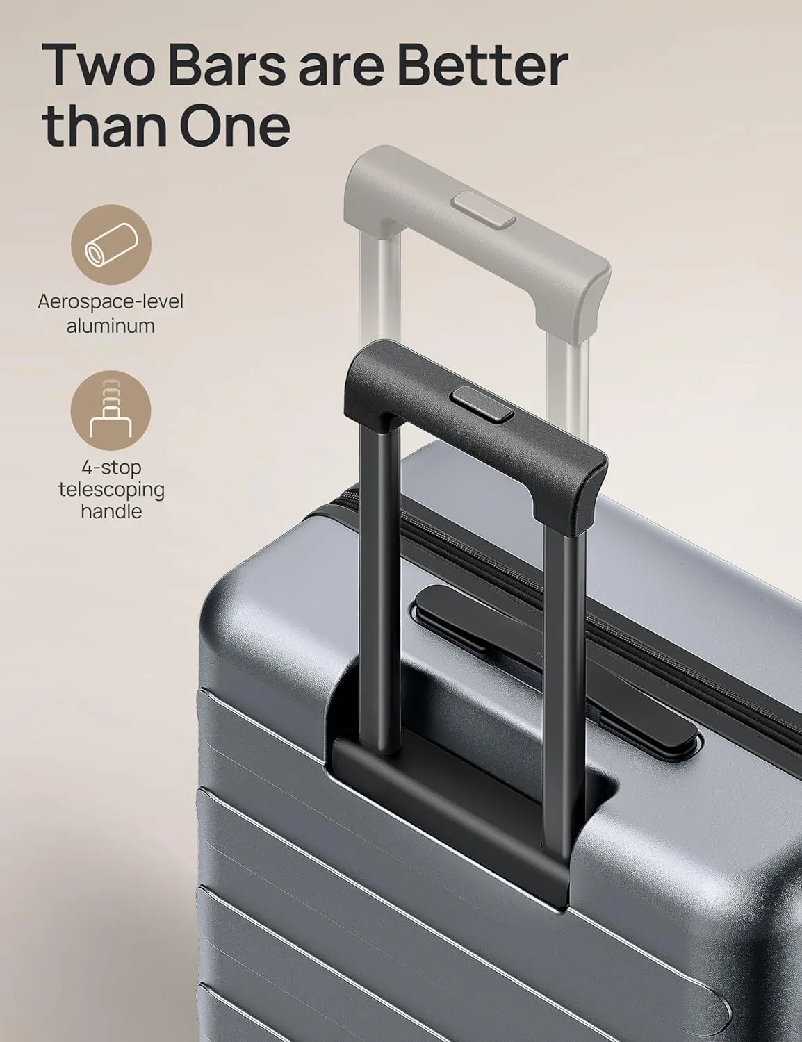 Medium Checked Luggage 24 Inch, Checking In Luggage with Smooth Spinner Wheels, Expandable, Hard Shell PC Suitcase, Lightweight Travel Luggage, TSA Approved (Grey, Rhine Max)