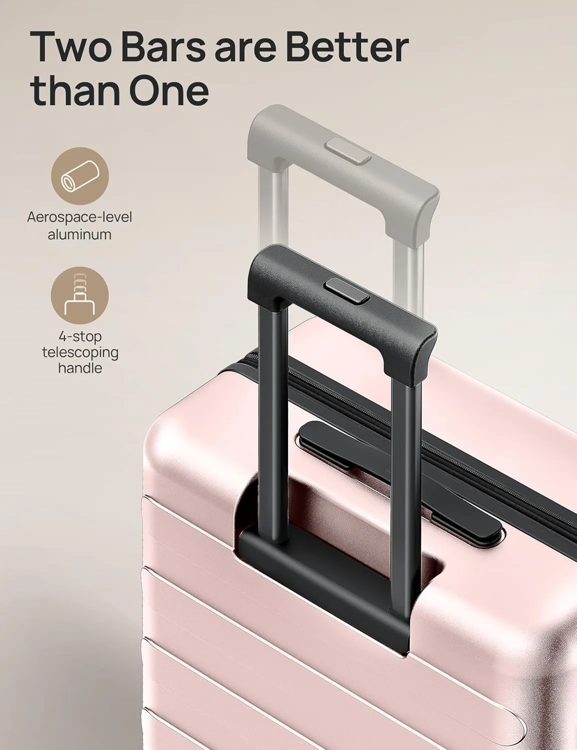 Medium Checked Luggage 24 Inch, Checking In Luggage with Smooth Spinner Wheels, Expandable, Hard Shell PC Suitcase, Lightweight Travel Luggage, TSA Approved (Pink, Rhine Max)