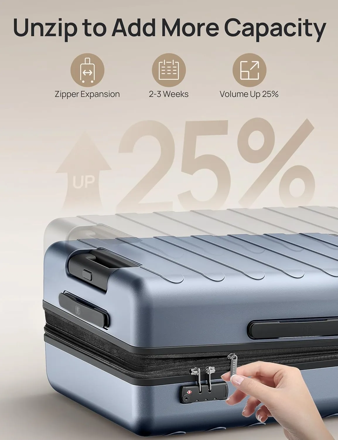 Medium Checked Luggage 24 Inch, Checking In Luggage with Smooth Spinner Wheels, Expandable, Hard Shell PC Suitcase, Lightweight Travel Luggage, TSA Approved (Shadow, Rhine Max)