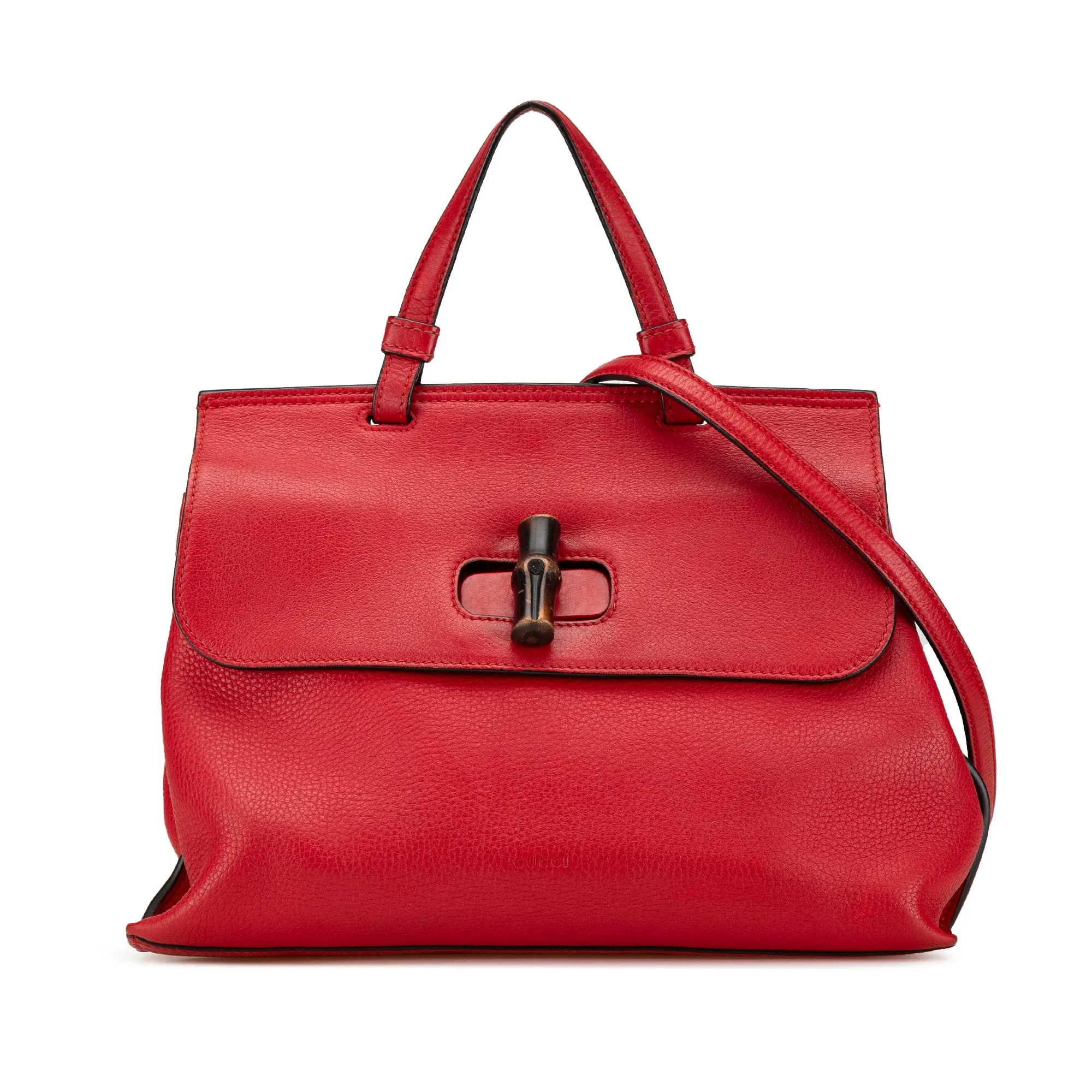 Medium Leather Bamboo Daily Satchel