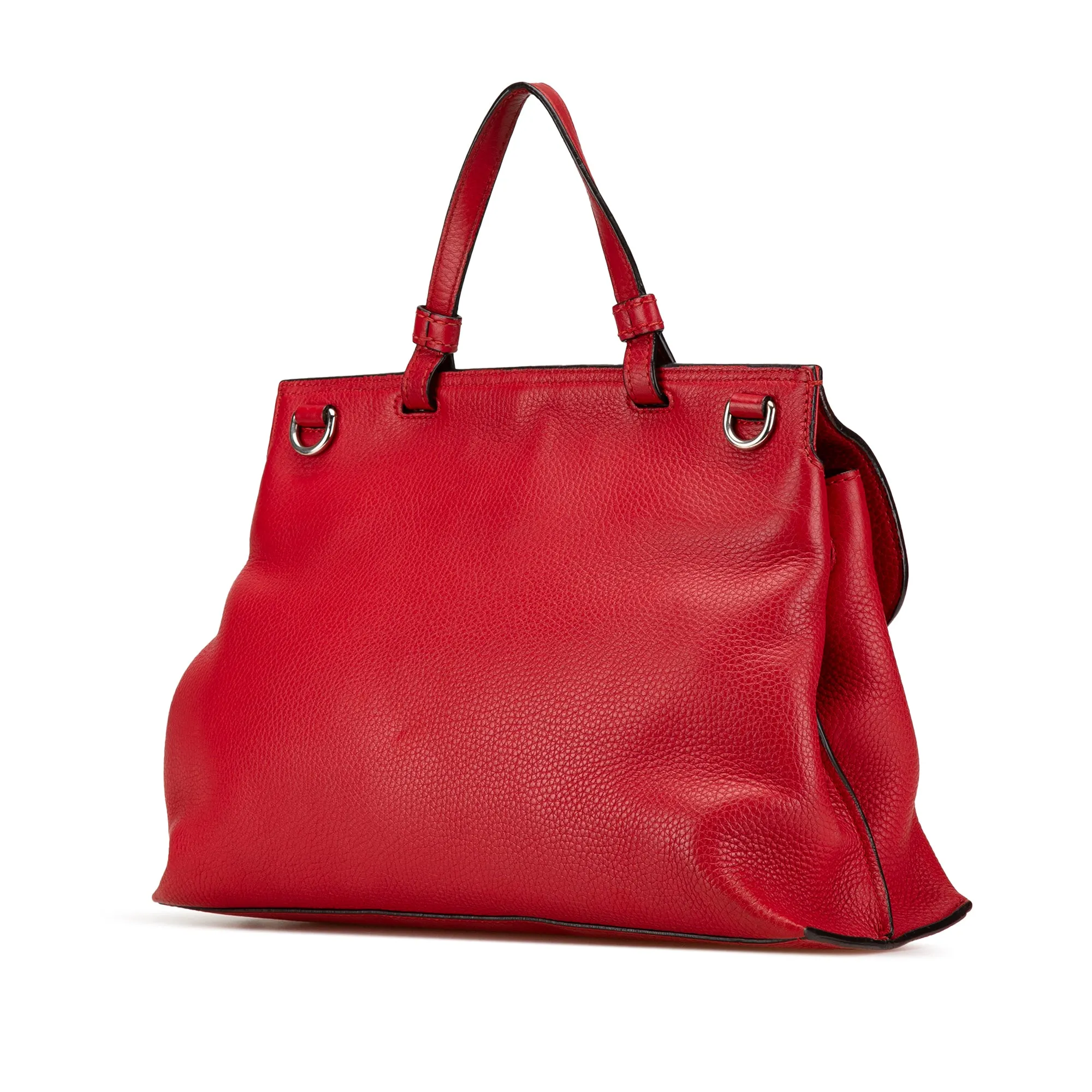 Medium Leather Bamboo Daily Satchel