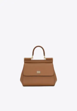 Medium Sicily Leather Top Handle Bag