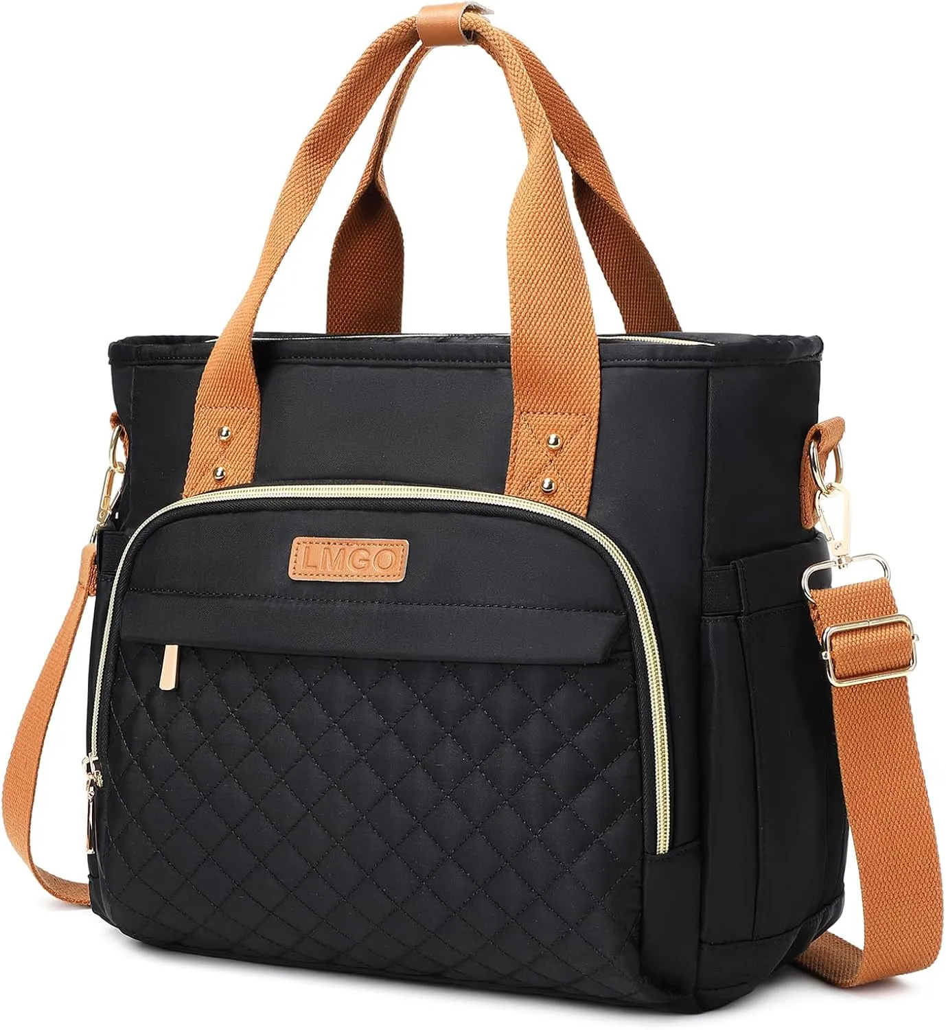 Medium Tote Bag with Multi Pockets for Women, Quilted Top Handle Purse Crossbody Shoulder Bag Handbag