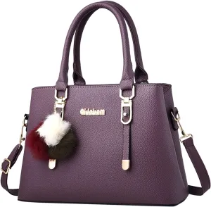 Medium Tote Bags for Women Designer Satchel Handbags Top-Handle Purses with Strap Fashionable Daily Bag(Purple)