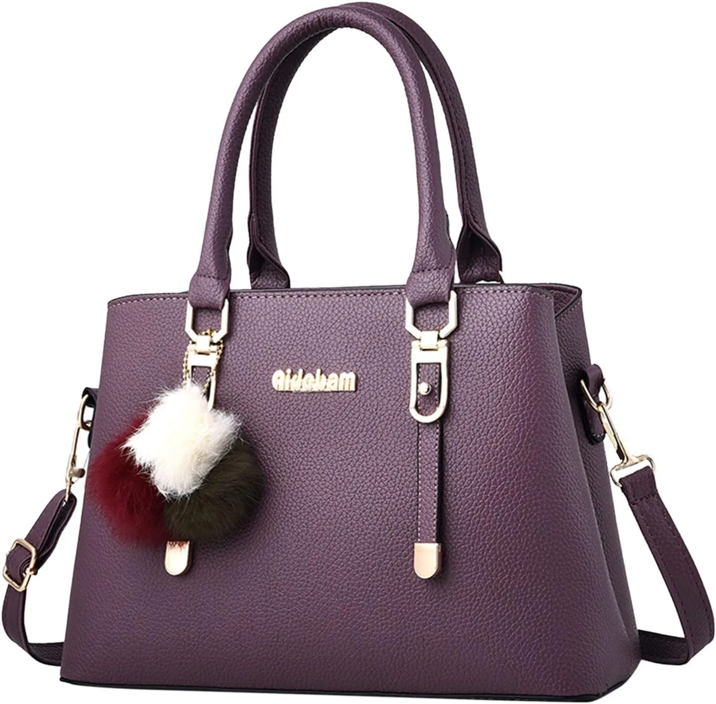 Medium Tote Bags for Women Designer Satchel Handbags Top-Handle Purses with Strap Fashionable Daily Bag(Purple)