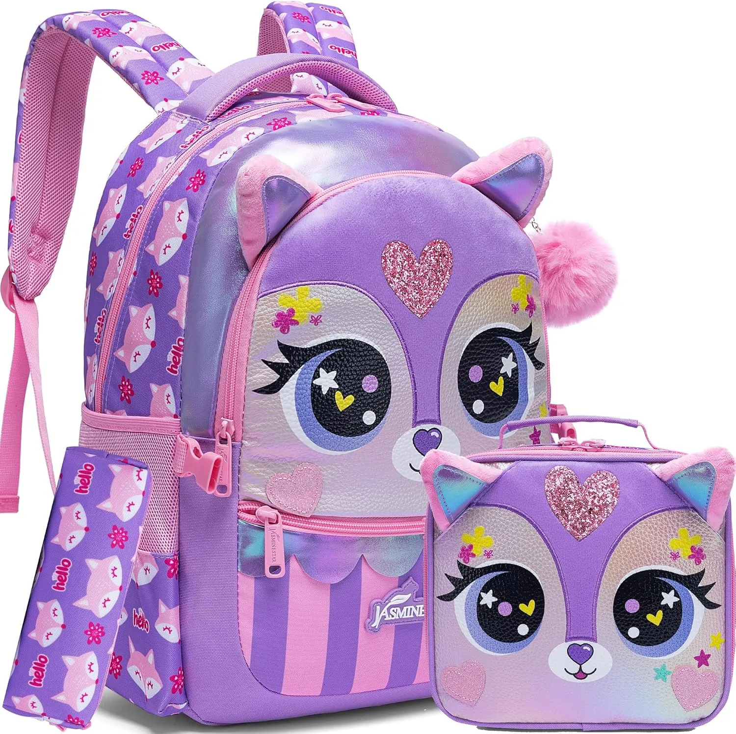 Meetbelify Backpack for Girls Backpacks for Elementary Preschool Students Kids School Cute Backpack with Lunch Box