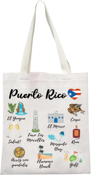 MEIKIUP Puerto Rico Caribbean Tote Bag - Vacation Gift & Tourist Shoulder Bag