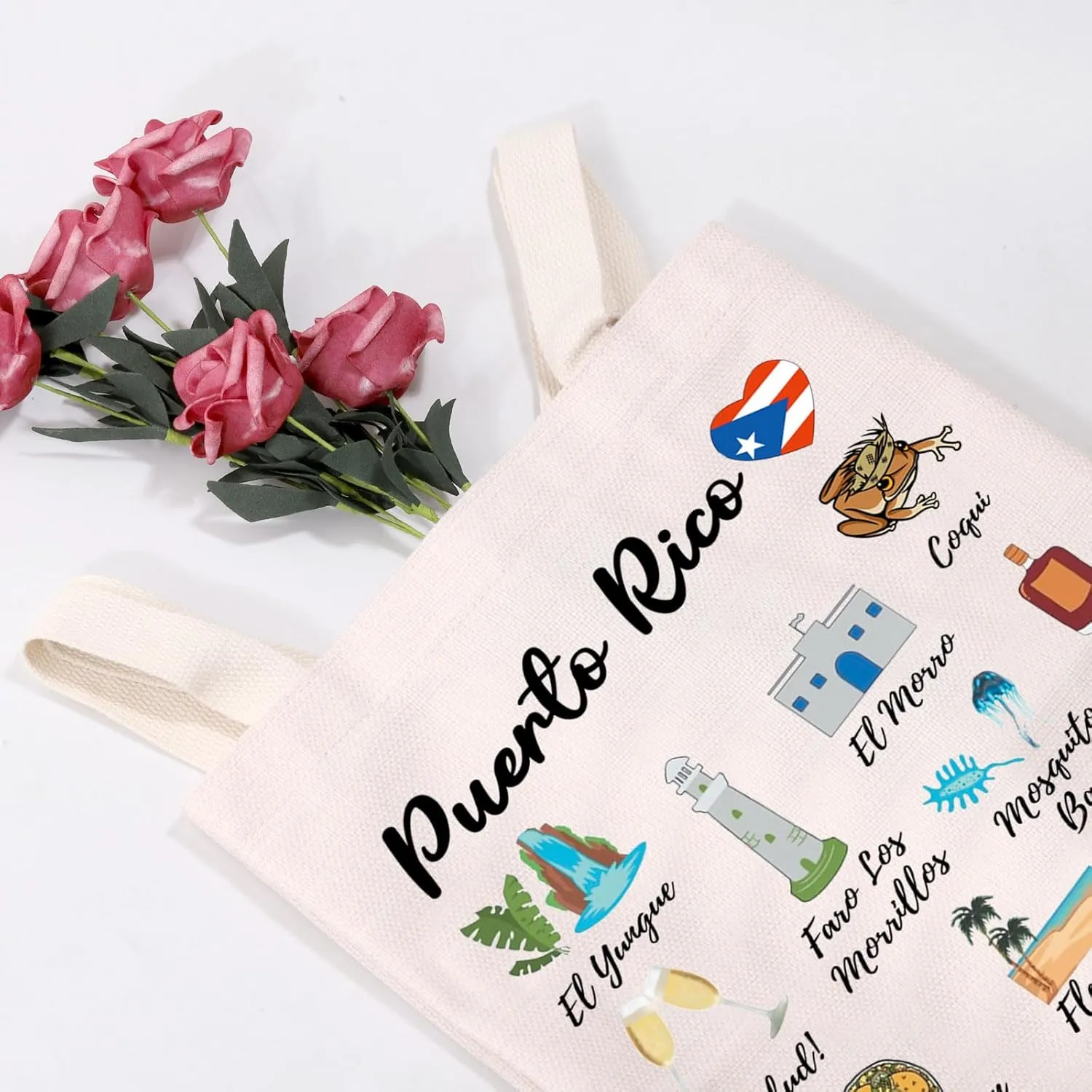 MEIKIUP Puerto Rico Caribbean Tote Bag - Vacation Gift & Tourist Shoulder Bag