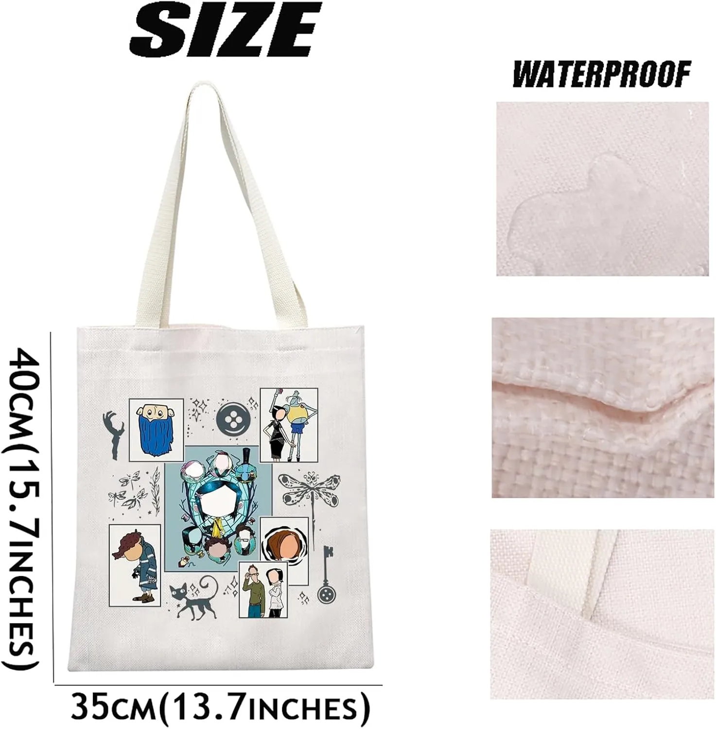 MEIKIUP Thriller Fantasy Cartoon Tote Bag Horror Cartoon Movie Shoulder Bag Ghost Mother Bag Thriller Film Gift