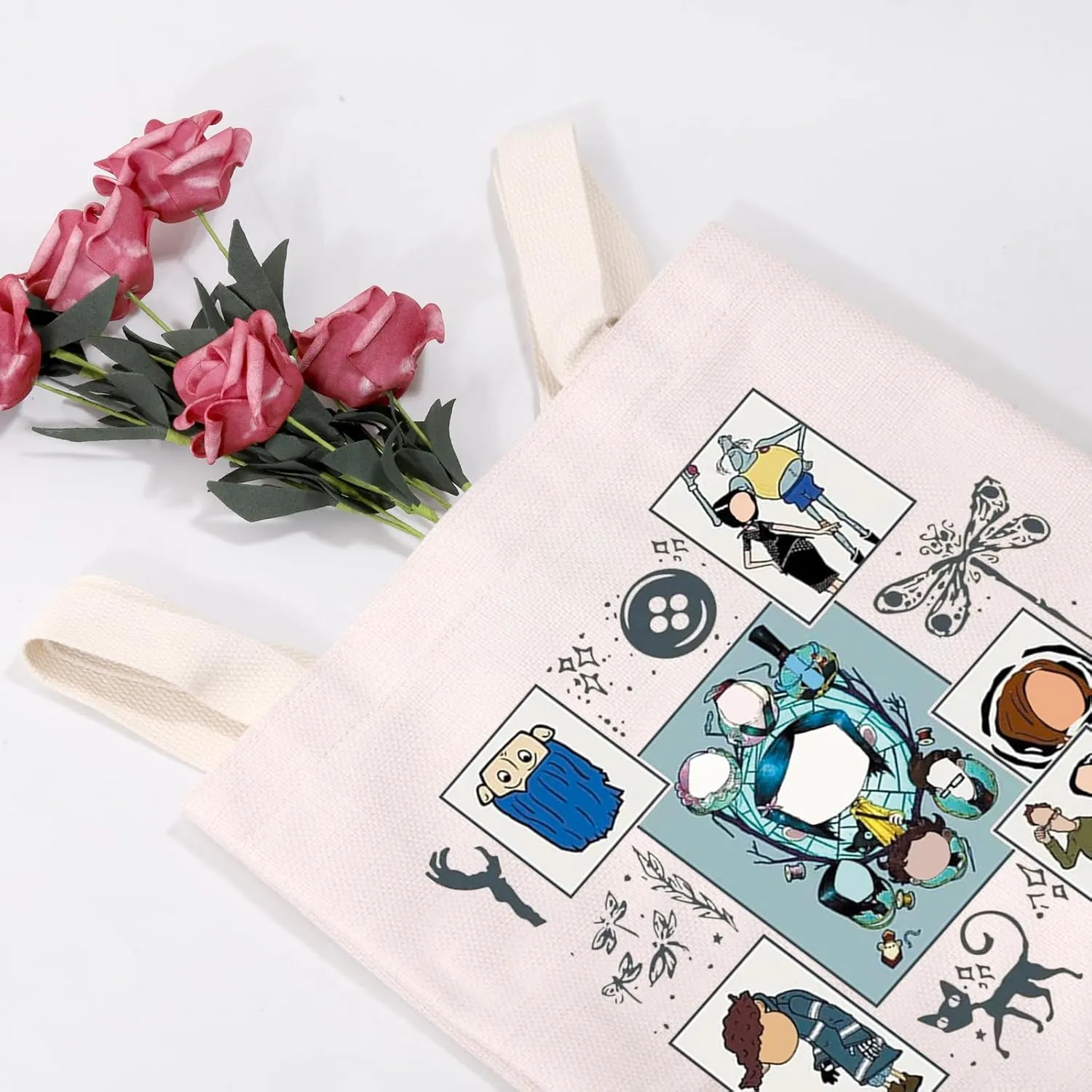 MEIKIUP Thriller Fantasy Cartoon Tote Bag Horror Cartoon Movie Shoulder Bag Ghost Mother Bag Thriller Film Gift