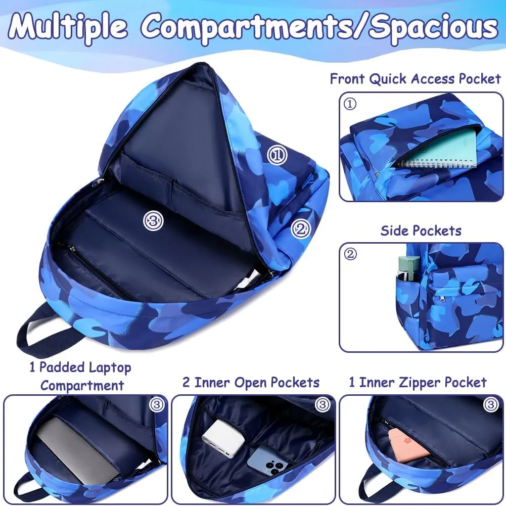 Meisohua School Backpack for Teens Girls Boys Backpack for Elementary Middle School Bookbag for Kids Backpack Lunch Bag Set