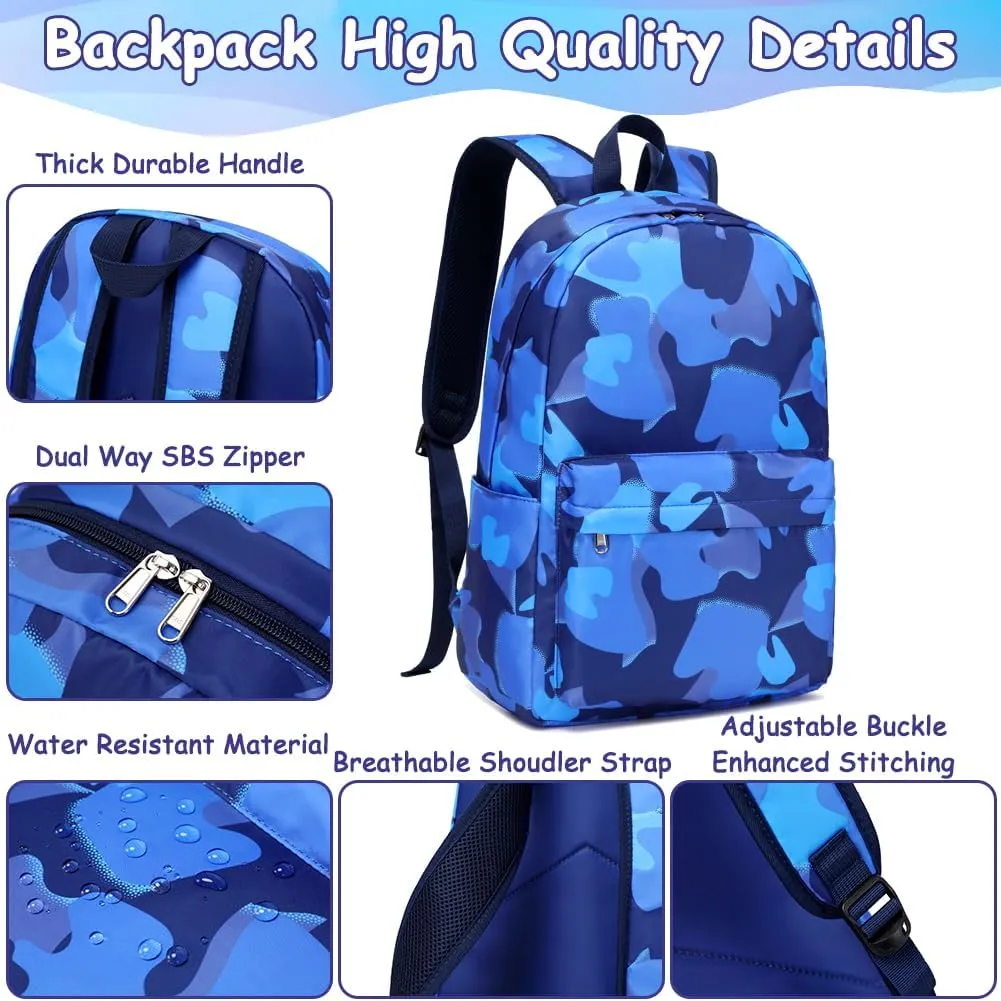 Meisohua School Backpack for Teens Girls Boys Backpack for Elementary Middle School Bookbag for Kids Backpack Lunch Bag Set