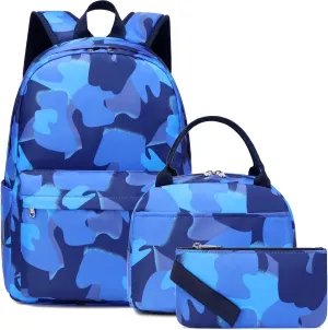 Meisohua School Backpack for Teens Girls Boys Backpack for Elementary Middle School Bookbag for Kids Backpack Lunch Bag Set