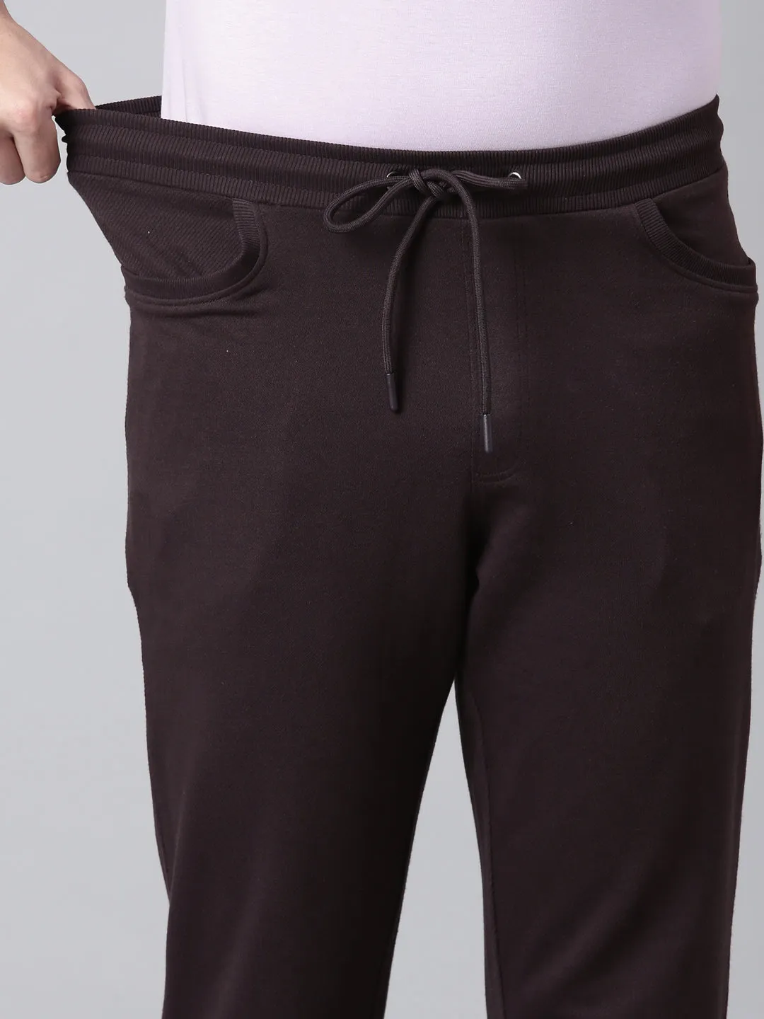 Men Brown Bottom Wear Regular Fit