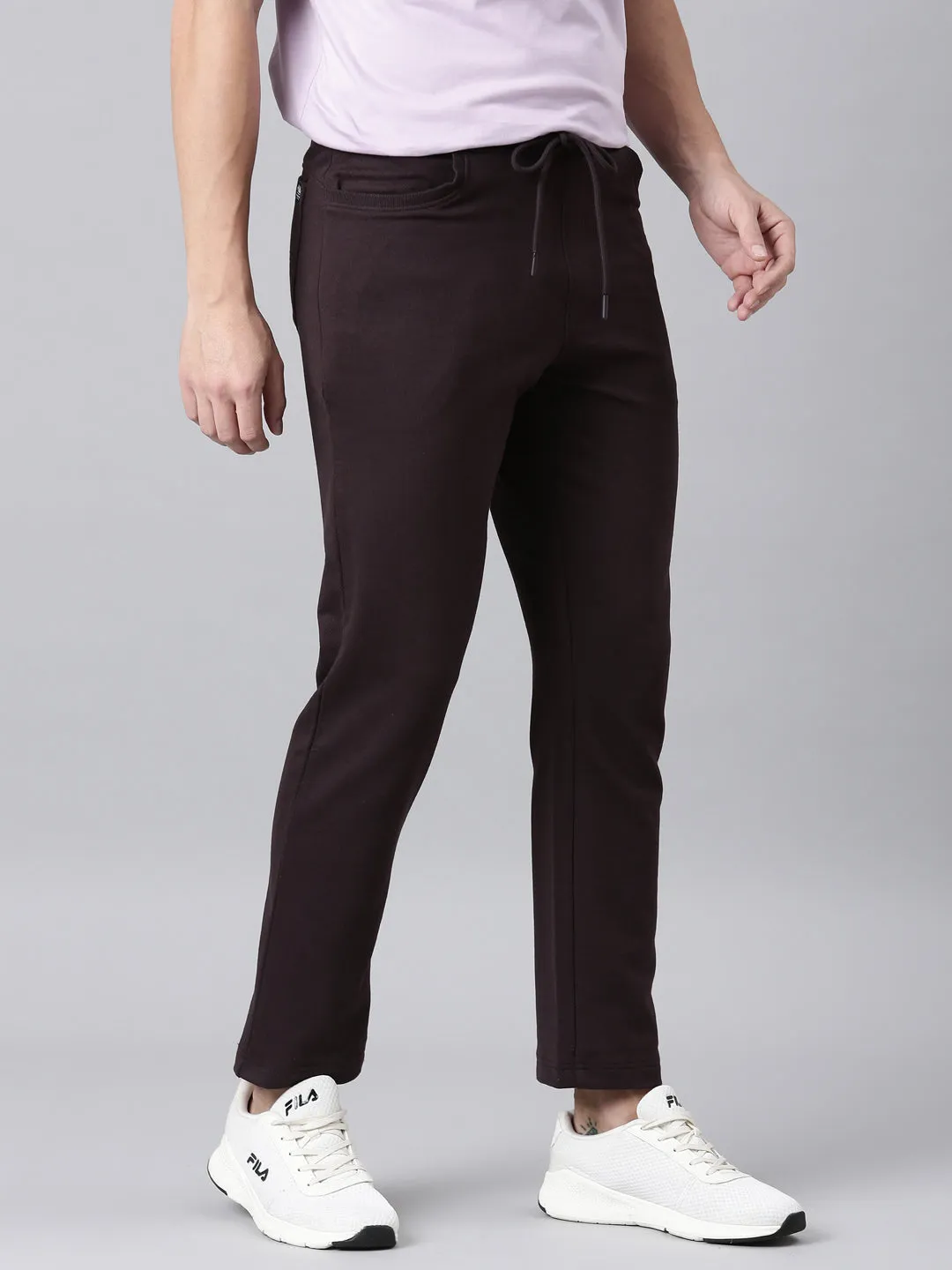 Men Brown Bottom Wear Regular Fit