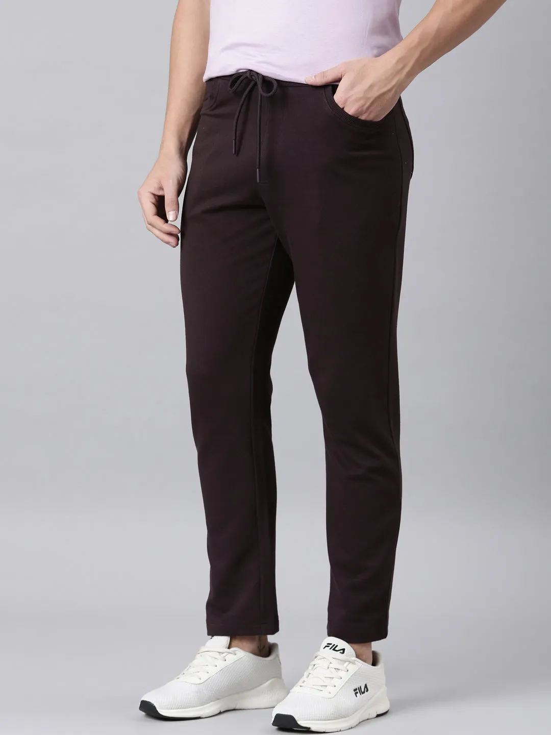 Men Brown Bottom Wear Regular Fit