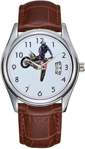 Men Watch Casual Waterproof Quartz Watches Clock Date Classic Business Brown Leather Christmas Wristwatch High Flying Motocross Wristwatches