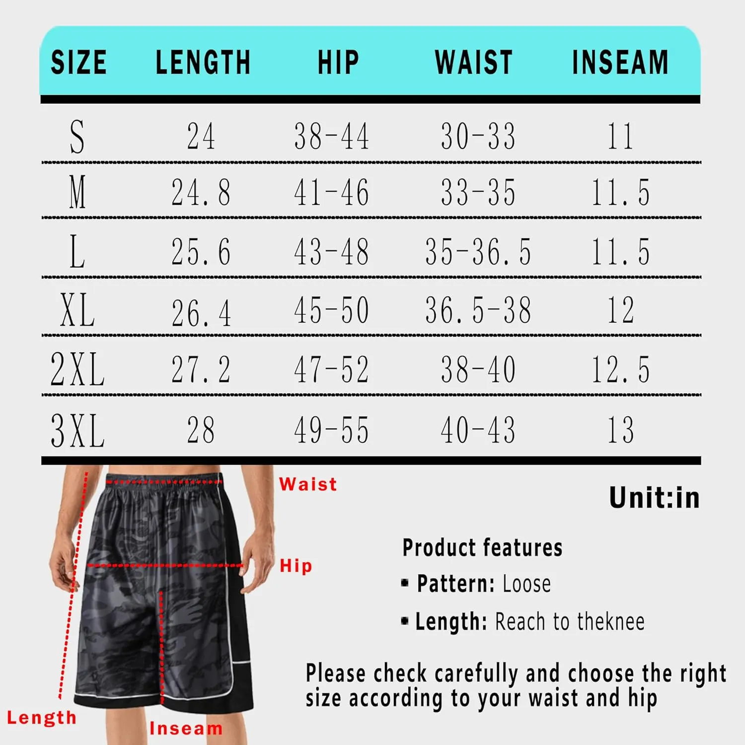 Men's 11'' Cool Basketball Shorts with Pockets Long Gym Athletic Shorts Running Quick-Dry Drawstring