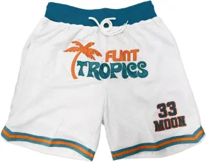 Men's 33 Jackie Moon Sport Pants Flint Tropics Semi Pro Movie Basketball Shorts Stitched,Classic Collection Gifts for Fans