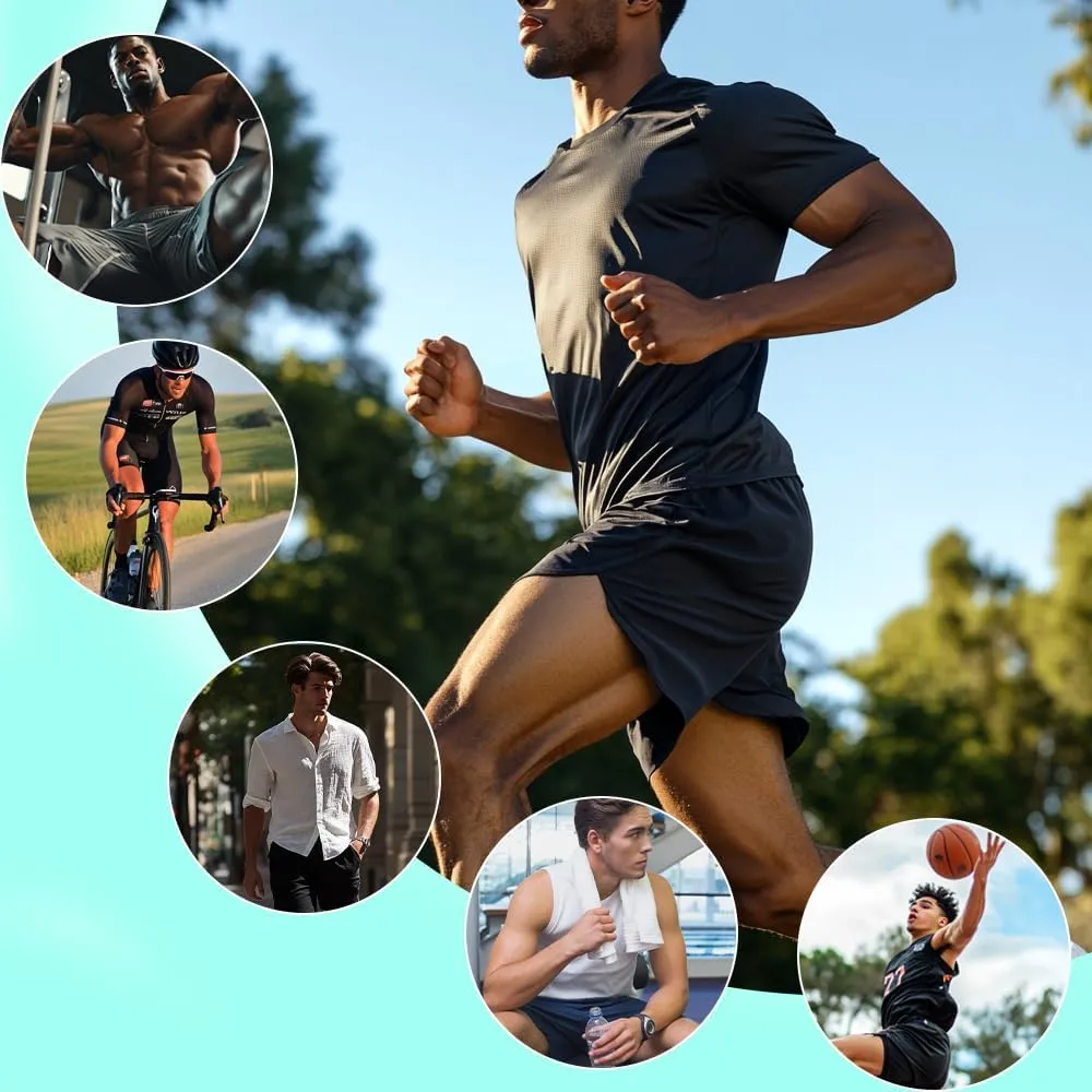 Men's 5" Inseam Mesh Workout Shorts 5-Pack – Lightweight, Breathable Athletic Shorts for Gym, Sports & Daily Wear