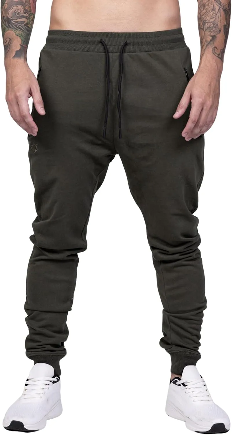 Men's Active Premium Quality Workout Joggers, Sweatpants with Zipper Pocket, Adjustable Drawstring, S-XXL