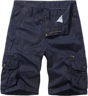 Mens Casual Shorts 7 Inch Inseam Stretch Multi Pocket Cargo Shorts Regular Fit Hiking Athletic Shorts Trendy Clothes